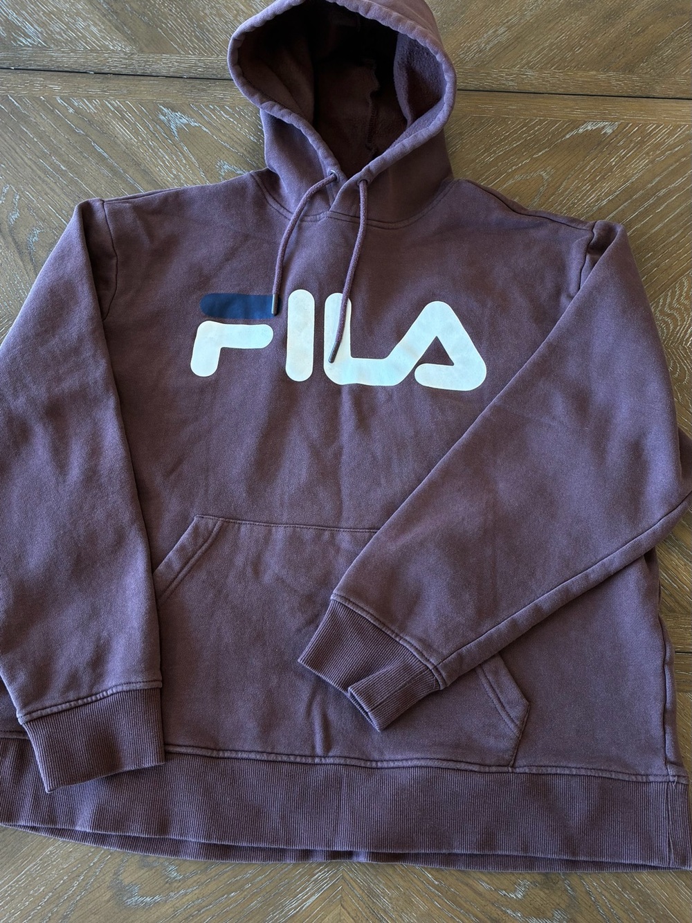 FILA Men's light Brown Logo Hoodie with pockets size XL